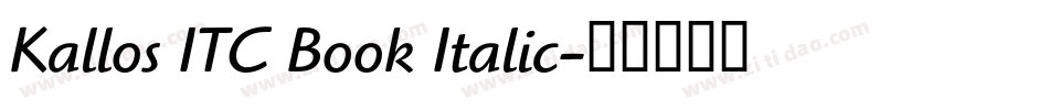 Kallos ITC Book Italic字体转换